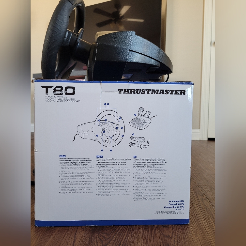 Thrustmaster T80 Racing Wheel Set- PS5, PS4, PS3, & PC (windows) - Picture 4 of 7